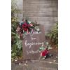 imageLings Moment 2 Wedding Artificial Sign Flower Swag Arch Floral Garlands Gold Champagne Christmas for Ceremony Party Reception Entrance Welcome Easel Door Backdrop Decor Wall Home Entryway OutdoorRed Burgundy  Navy