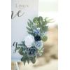 imageLings Moment 2 Wedding Artificial Sign Flower Swag Arch Floral Garlands Gold Champagne Christmas for Ceremony Party Reception Entrance Welcome Easel Door Backdrop Decor Wall Home Entryway OutdoorBlu Dusty Blue  Navy