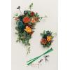 imageLings Moment 2 Wedding Artificial Sign Flower Swag Arch Floral Garlands Gold Champagne Christmas for Ceremony Party Reception Entrance Welcome Easel Door Backdrop Decor Wall Home Entryway OutdoorOr Dark Teal  Burnt Orange