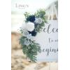 imageLings Moment 2 Wedding Artificial Sign Flower Swag Arch Floral Garlands Gold Champagne Christmas for Ceremony Party Reception Entrance Welcome Easel Door Backdrop Decor Wall Home Entryway OutdoorBlu Dusty Blue  Navy