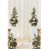imageLings Moment 410quot Tall FreeStanding Wedding Aisle Artificial Flowers for Ceremony Decor 2PCS Emerald ampamp Gold Walkway Fake Floral Chair Markers Faux Rose Altar Arch Arrangement Decorations OutdoorPkdusty Rose  Mauve