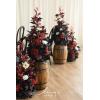 imageLings Moment 410quot Tall FreeStanding Wedding Aisle Artificial Flowers for Ceremony Decor 2PCS Emerald ampamp Gold Walkway Fake Floral Chair Markers Faux Rose Altar Arch Arrangement Decorations OutdoorRd Burgundy  Black