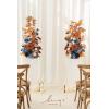imageLings Moment 410quot Tall FreeStanding Wedding Aisle Artificial Flowers for Ceremony Decor 2PCS Emerald ampamp Gold Walkway Fake Floral Chair Markers Faux Rose Altar Arch Arrangement Decorations OutdoorOrburnt  Navy