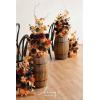imageLings Moment 410quot Tall FreeStanding Wedding Aisle Artificial Flowers for Ceremony Decor 2PCS Emerald ampamp Gold Walkway Fake Floral Chair Markers Faux Rose Altar Arch Arrangement Decorations OutdoorOrhalloween