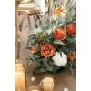 imageLings Moment 410quot Tall FreeStanding Wedding Aisle Artificial Flowers for Ceremony Decor 2PCS Emerald ampamp Gold Walkway Fake Floral Chair Markers Faux Rose Altar Arch Arrangement Decorations OutdoorOrburnt Orange  Green