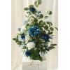 imageLings Moment 410quot Tall FreeStanding Wedding Aisle Artificial Flowers for Ceremony Decor 2PCS Emerald ampamp Gold Walkway Fake Floral Chair Markers Faux Rose Altar Arch Arrangement Decorations OutdoorBludusty Blue  Navy