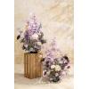 imageLings Moment 410quot Tall FreeStanding Wedding Aisle Artificial Flowers for Ceremony Decor 2PCS Emerald ampamp Gold Walkway Fake Floral Chair Markers Faux Rose Altar Arch Arrangement Decorations OutdoorPrlavender  Purple