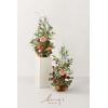 imageLings Moment 410quot Tall FreeStanding Wedding Aisle Artificial Flowers for Ceremony Decor 2PCS Emerald ampamp Gold Walkway Fake Floral Chair Markers Faux Rose Altar Arch Arrangement Decorations OutdoorOrterracotta
