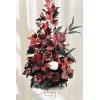 imageLings Moment 410quot Tall FreeStanding Wedding Aisle Artificial Flowers for Ceremony Decor 2PCS Emerald ampamp Gold Walkway Fake Floral Chair Markers Faux Rose Altar Arch Arrangement Decorations OutdoorRd Burgundy  Black