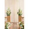 imageLings Moment 410quot Tall FreeStanding Wedding Aisle Artificial Flowers for Ceremony Decor 2PCS Emerald ampamp Gold Walkway Fake Floral Chair Markers Faux Rose Altar Arch Arrangement Decorations OutdoorYlcreamy Yellow