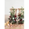 imageLings Moment 410quot Tall FreeStanding Wedding Aisle Artificial Flowers for Ceremony Decor 2PCS Emerald ampamp Gold Walkway Fake Floral Chair Markers Faux Rose Altar Arch Arrangement Decorations OutdoorRdchristmas