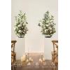 imageLings Moment 410quot Tall FreeStanding Wedding Aisle Artificial Flowers for Ceremony Decor 2PCS Emerald ampamp Gold Walkway Fake Floral Chair Markers Faux Rose Altar Arch Arrangement Decorations OutdoorBlush  Cream