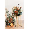 imageLings Moment 410quot Tall FreeStanding Wedding Aisle Artificial Flowers for Ceremony Decor 2PCS Emerald ampamp Gold Walkway Fake Floral Chair Markers Faux Rose Altar Arch Arrangement Decorations OutdoorOrteal  Burnt Orange