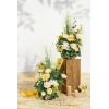 imageLings Moment 410quot Tall FreeStanding Wedding Aisle Artificial Flowers for Ceremony Decor 2PCS Emerald ampamp Gold Walkway Fake Floral Chair Markers Faux Rose Altar Arch Arrangement Decorations OutdoorYlcreamy Yellow