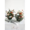 imageLings Moment 410quot Tall FreeStanding Wedding Aisle Artificial Flowers for Ceremony Decor 2PCS Emerald ampamp Gold Walkway Fake Floral Chair Markers Faux Rose Altar Arch Arrangement Decorations OutdoorOrburnt Orange  Green