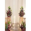 imageLings Moment 410quot Tall FreeStanding Wedding Aisle Artificial Flowers for Ceremony Decor 2PCS Emerald ampamp Gold Walkway Fake Floral Chair Markers Faux Rose Altar Arch Arrangement Decorations OutdoorBordeaux Red