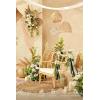 imageLings Moment 410quot Tall FreeStanding Wedding Aisle Artificial Flowers for Ceremony Decor 2PCS Emerald ampamp Gold Walkway Fake Floral Chair Markers Faux Rose Altar Arch Arrangement Decorations OutdoorEmerald  Tawny Beige