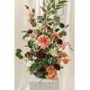 imageLings Moment 410quot Tall FreeStanding Wedding Aisle Artificial Flowers for Ceremony Decor 2PCS Emerald ampamp Gold Walkway Fake Floral Chair Markers Faux Rose Altar Arch Arrangement Decorations OutdoorOrterracotta
