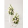 imageLings Moment 410quot Tall FreeStanding Wedding Aisle Artificial Flowers for Ceremony Decor 2PCS Emerald ampamp Gold Walkway Fake Floral Chair Markers Faux Rose Altar Arch Arrangement Decorations OutdoorEmerald  Tawny Beige