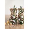 imageLings Moment 410quot Tall FreeStanding Wedding Aisle Artificial Flowers for Ceremony Decor 2PCS Emerald ampamp Gold Walkway Fake Floral Chair Markers Faux Rose Altar Arch Arrangement Decorations OutdoorPkdusty Rose  Mauve