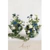 imageLings Moment 410quot Tall FreeStanding Wedding Aisle Artificial Flowers for Ceremony Decor 2PCS Emerald ampamp Gold Walkway Fake Floral Chair Markers Faux Rose Altar Arch Arrangement Decorations OutdoorBludusty Blue  Navy