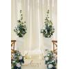 imageLings Moment 410quot Tall FreeStanding Wedding Aisle Artificial Flowers for Ceremony Decor 2PCS Emerald ampamp Gold Walkway Fake Floral Chair Markers Faux Rose Altar Arch Arrangement Decorations OutdoorBludusty Blue  Navy