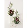 imageLings Moment 410quot Tall FreeStanding Wedding Aisle Artificial Flowers for Ceremony Decor 2PCS Emerald ampamp Gold Walkway Fake Floral Chair Markers Faux Rose Altar Arch Arrangement Decorations OutdoorRdmarsala