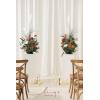 imageLings Moment 410quot Tall FreeStanding Wedding Aisle Artificial Flowers for Ceremony Decor 2PCS Emerald ampamp Gold Walkway Fake Floral Chair Markers Faux Rose Altar Arch Arrangement Decorations OutdoorOrburnt Orange  Green