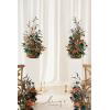 imageLings Moment 410quot Tall FreeStanding Wedding Aisle Artificial Flowers for Ceremony Decor 2PCS Emerald ampamp Gold Walkway Fake Floral Chair Markers Faux Rose Altar Arch Arrangement Decorations OutdoorOrteal  Burnt Orange