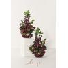 imageLings Moment 410quot Tall FreeStanding Wedding Aisle Artificial Flowers for Ceremony Decor 2PCS Emerald ampamp Gold Walkway Fake Floral Chair Markers Faux Rose Altar Arch Arrangement Decorations OutdoorBordeaux Red