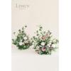 imageLings Moment 410quot Tall FreeStanding Wedding Aisle Artificial Flowers for Ceremony Decor 2PCS Emerald ampamp Gold Walkway Fake Floral Chair Markers Faux Rose Altar Arch Arrangement Decorations OutdoorPkdusty Rose  Cream