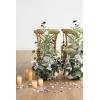 imageLings Moment 410quot Tall FreeStanding Wedding Aisle Artificial Flowers for Ceremony Decor 2PCS Emerald ampamp Gold Walkway Fake Floral Chair Markers Faux Rose Altar Arch Arrangement Decorations OutdoorPrlilac  Gold