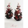 imageLings Moment 410quot Tall FreeStanding Wedding Aisle Artificial Flowers for Ceremony Decor 2PCS Emerald ampamp Gold Walkway Fake Floral Chair Markers Faux Rose Altar Arch Arrangement Decorations OutdoorRd Burgundy  Black