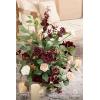imageLings Moment 410quot Tall FreeStanding Wedding Aisle Artificial Flowers for Ceremony Decor 2PCS Emerald ampamp Gold Walkway Fake Floral Chair Markers Faux Rose Altar Arch Arrangement Decorations OutdoorRdmarsala