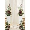 imageLings Moment 410quot Tall FreeStanding Wedding Aisle Artificial Flowers for Ceremony Decor 2PCS Emerald ampamp Gold Walkway Fake Floral Chair Markers Faux Rose Altar Arch Arrangement Decorations OutdoorRdmarsala