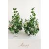 imageLings Moment 410quot Tall FreeStanding Wedding Aisle Artificial Flowers for Ceremony Decor 2PCS Emerald ampamp Gold Walkway Fake Floral Chair Markers Faux Rose Altar Arch Arrangement Decorations OutdoorGnemerald  Gold