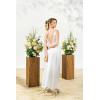 imageLings Moment 410quot Tall FreeStanding Wedding Aisle Artificial Flowers for Ceremony Decor 2PCS Emerald ampamp Gold Walkway Fake Floral Chair Markers Faux Rose Altar Arch Arrangement Decorations OutdoorYlcreamy Yellow