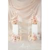 imageLings Moment 410quot Tall FreeStanding Wedding Aisle Artificial Flowers for Ceremony Decor 2PCS Emerald ampamp Gold Walkway Fake Floral Chair Markers Faux Rose Altar Arch Arrangement Decorations OutdoorGrowing Blush  Pearl