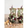 imageLings Moment 410quot Tall FreeStanding Wedding Aisle Artificial Flowers for Ceremony Decor 2PCS Emerald ampamp Gold Walkway Fake Floral Chair Markers Faux Rose Altar Arch Arrangement Decorations OutdoorRdmarsala