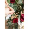 imageLings Moment 410quot Tall FreeStanding Wedding Aisle Artificial Flowers for Ceremony Decor 2PCS Emerald ampamp Gold Walkway Fake Floral Chair Markers Faux Rose Altar Arch Arrangement Decorations OutdoorRdchristmas