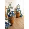 imageLings Moment 410quot Tall FreeStanding Wedding Aisle Artificial Flowers for Ceremony Decor 2PCS Emerald ampamp Gold Walkway Fake Floral Chair Markers Faux Rose Altar Arch Arrangement Decorations OutdoorBludusty Blue  Navy