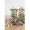 imageLings Moment 410quot Tall FreeStanding Wedding Aisle Artificial Flowers for Ceremony Decor 2PCS Emerald ampamp Gold Walkway Fake Floral Chair Markers Faux Rose Altar Arch Arrangement Decorations OutdoorPkdusty Rose  Cream