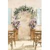 imageLings Moment 410quot Tall FreeStanding Wedding Aisle Artificial Flowers for Ceremony Decor 2PCS Emerald ampamp Gold Walkway Fake Floral Chair Markers Faux Rose Altar Arch Arrangement Decorations OutdoorPrlavender  Purple