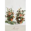 imageLings Moment 410quot Tall FreeStanding Wedding Aisle Artificial Flowers for Ceremony Decor 2PCS Emerald ampamp Gold Walkway Fake Floral Chair Markers Faux Rose Altar Arch Arrangement Decorations OutdoorOrterracotta