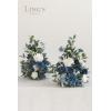 imageLings Moment 410quot Tall FreeStanding Wedding Aisle Artificial Flowers for Ceremony Decor 2PCS Emerald ampamp Gold Walkway Fake Floral Chair Markers Faux Rose Altar Arch Arrangement Decorations OutdoorBludusty Blue  Navy
