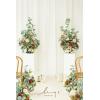 imageLings Moment 410quot Tall FreeStanding Wedding Aisle Artificial Flowers for Ceremony Decor 2PCS Emerald ampamp Gold Walkway Fake Floral Chair Markers Faux Rose Altar Arch Arrangement Decorations OutdoorOrapricot  Peach