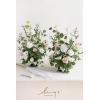 imageLings Moment 410quot Tall FreeStanding Wedding Aisle Artificial Flowers for Ceremony Decor 2PCS Emerald ampamp Gold Walkway Fake Floral Chair Markers Faux Rose Altar Arch Arrangement Decorations OutdoorWhtwhite  Sage