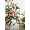 imageLings Moment 410quot Tall FreeStanding Wedding Aisle Artificial Flowers for Ceremony Decor 2PCS Emerald ampamp Gold Walkway Fake Floral Chair Markers Faux Rose Altar Arch Arrangement Decorations OutdoorPkdusty Rose  Cream