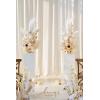 imageLings Moment 410quot Tall FreeStanding Wedding Aisle Artificial Flowers for Ceremony Decor 2PCS Emerald ampamp Gold Walkway Fake Floral Chair Markers Faux Rose Altar Arch Arrangement Decorations OutdoorWhtwhite  Beige