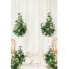 imageLings Moment 410quot Tall FreeStanding Wedding Aisle Artificial Flowers for Ceremony Decor 2PCS Emerald ampamp Gold Walkway Fake Floral Chair Markers Faux Rose Altar Arch Arrangement Decorations OutdoorGnemerald  Gold